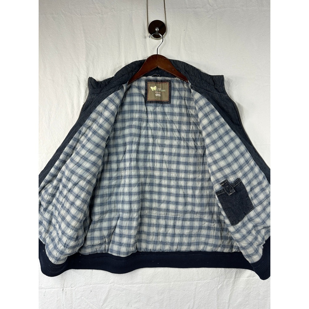 Vintage Natural Reflections Womens 3X Denim Vest Plaid Lined Dark Wash Full Zip - Picture 3 of 6